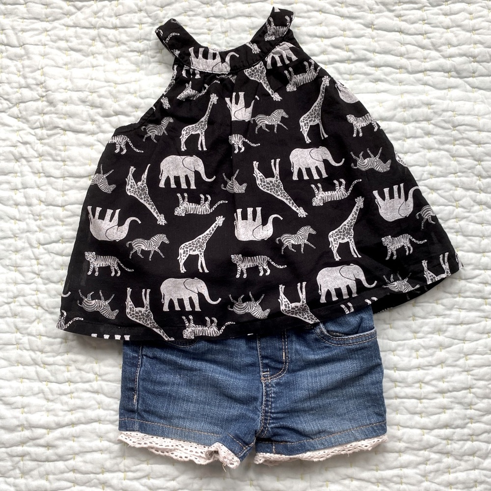 3 for $15🦒🦓🐅 Adorable mixed brand summer outfit